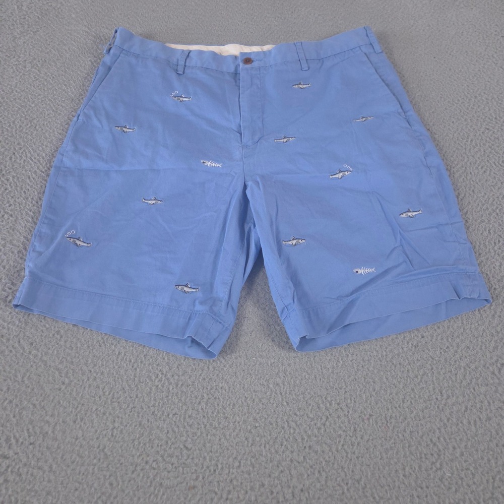 Polo Ralph Lauren Shorts Mens 36 Stretch Classic Fit Cotton Fish AOP Embroidered